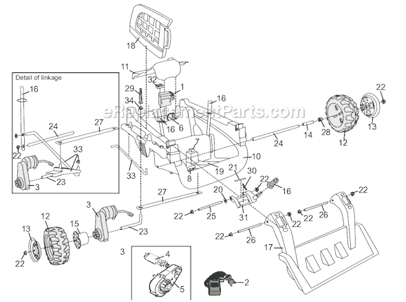 Page A Diagram and Parts List for 73268-9993  Power Wheels Ride-On Cars